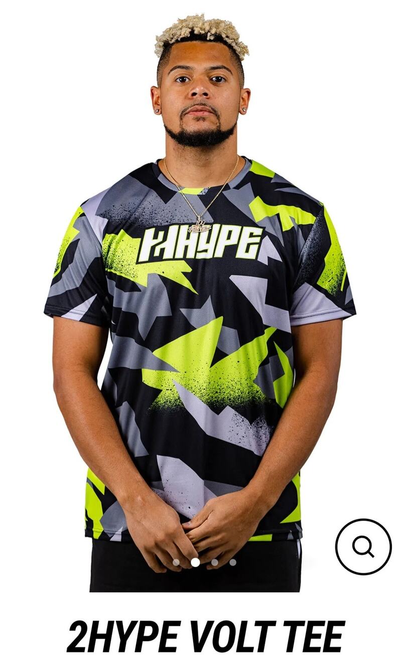 NWT Ball is Life 2hype green and grey geometric camo print short sleeved jersey